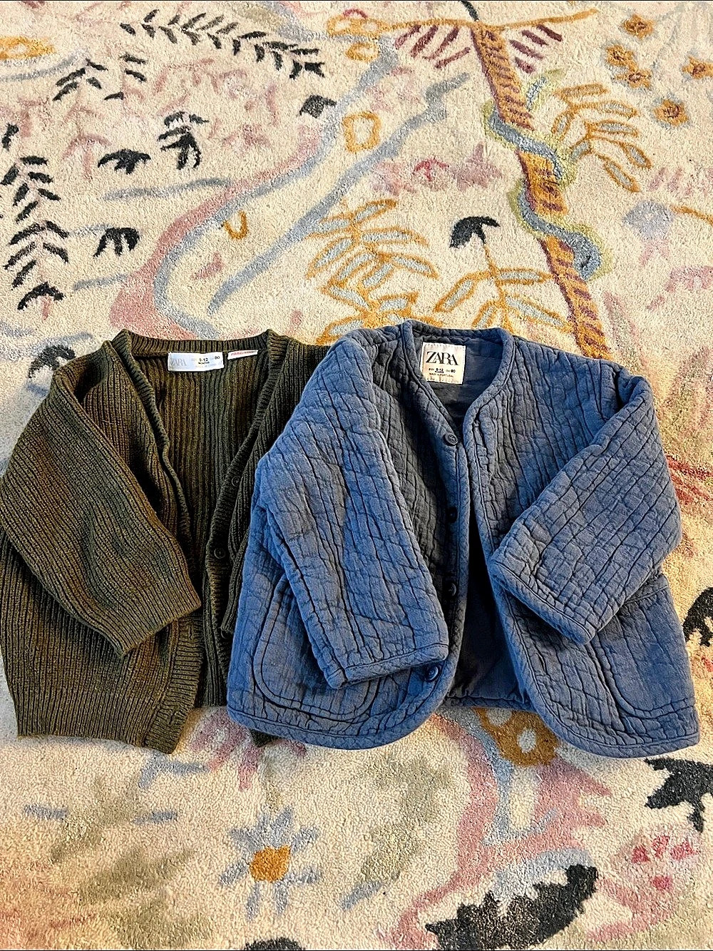 Zara Cardigan and jacket Set in Blue & Green Size 9-12 month